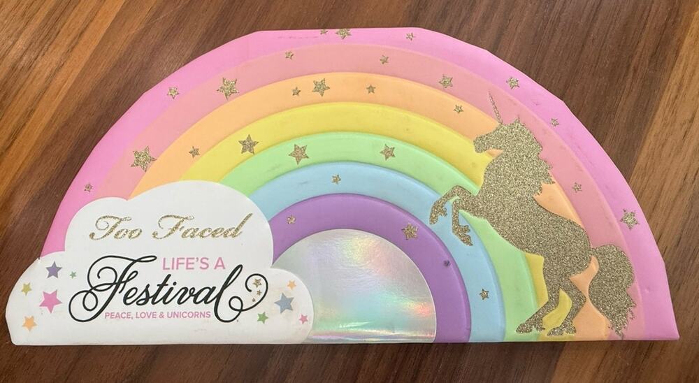 TOO FACED LIFE'S A FESTIVAL EYESHADOW PALETTE UNICORN COLLECTOR EDITION - RARE